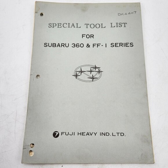 Special Tool List Subaru 360 FF-1 Series Manual Fuji Heavy Industries DK44=7 - Picture 1 of 2